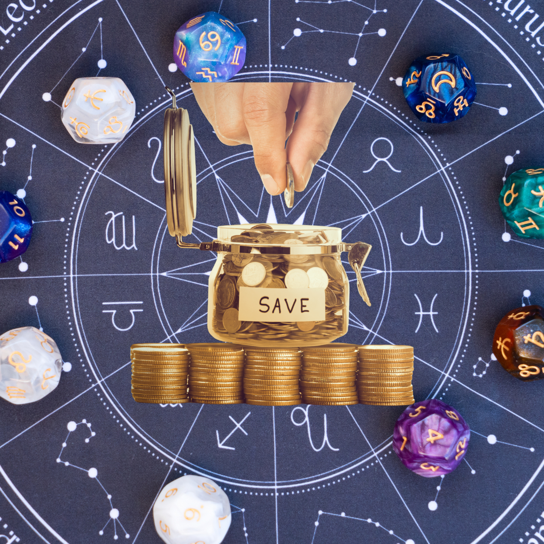 This image shows some coins along with the zodiac signs.