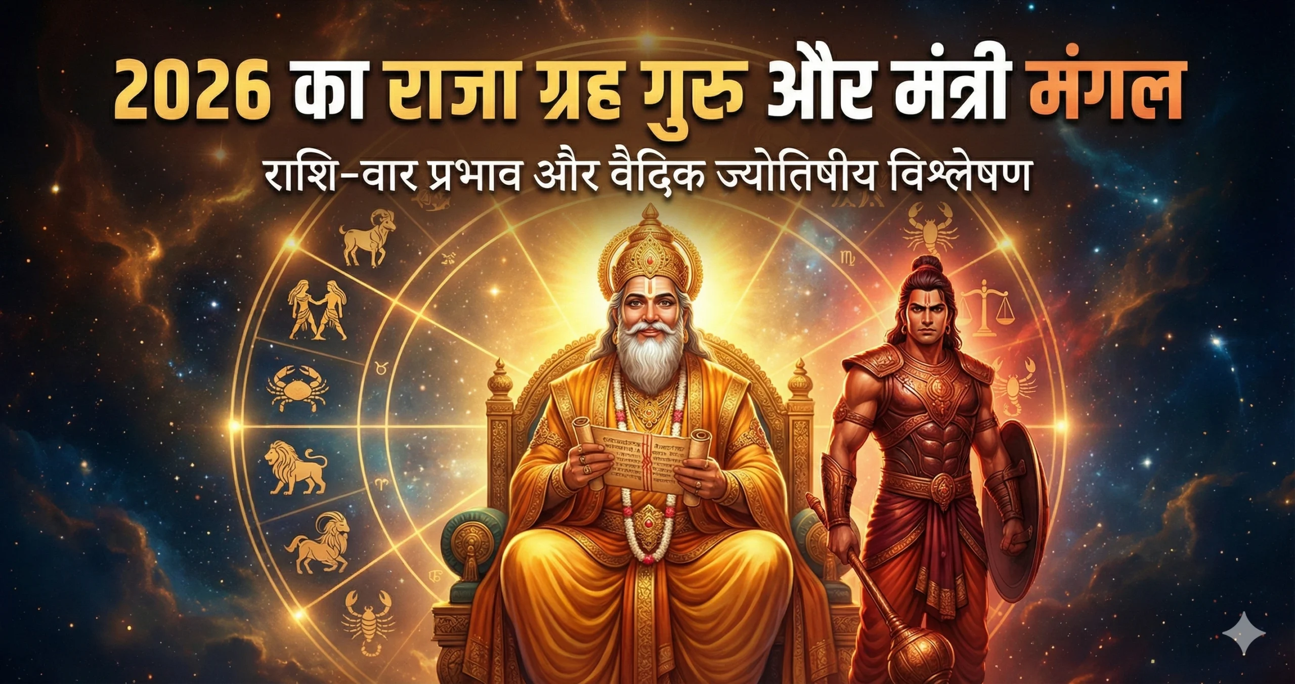 2026 का राजा ग्रह गुरु और मंत्री मंगल – वैदिक ज्योतिष अनुसार गुरु और मंगल का प्रभाव