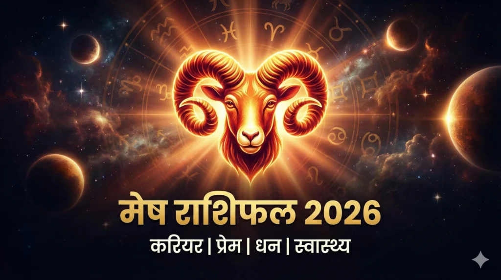 मेष राशिफल 2026 – करियर, प्रेम, धन और स्वास्थ्य का वार्षिक भविष्यफल