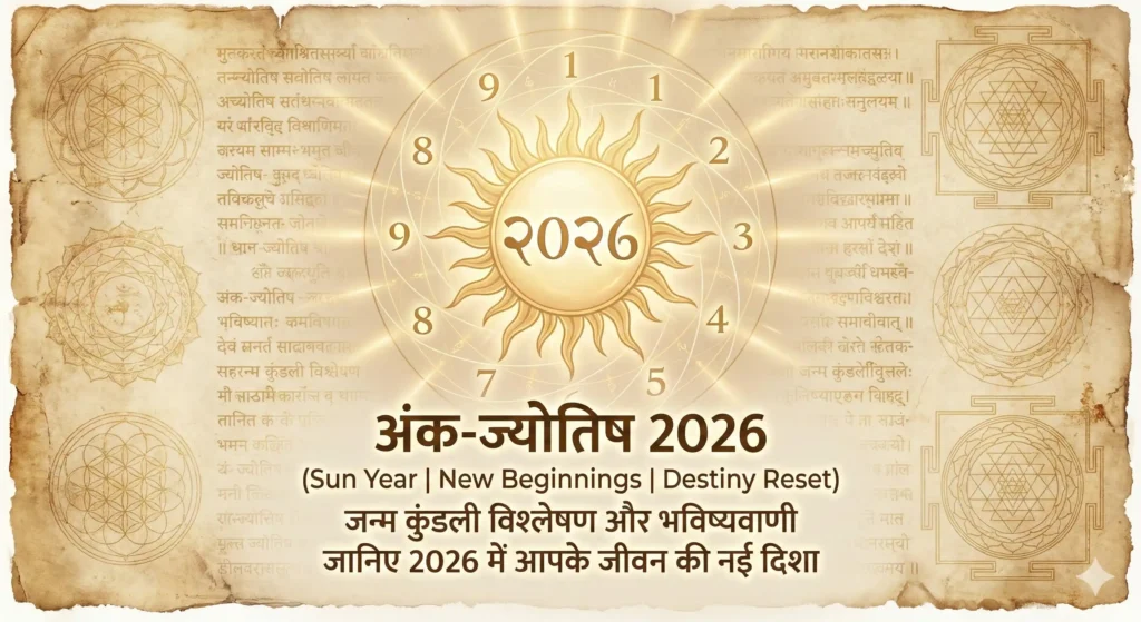 अंक-ज्योतिष 2026 सूर्य वर्ष – जन्म कुंडली विश्लेषण और भविष्यवाणी
