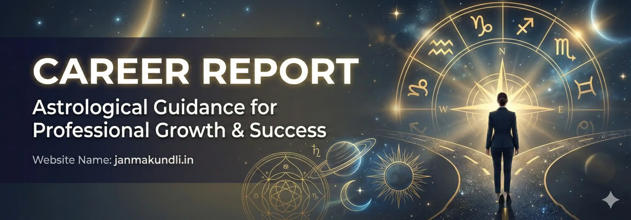 Career Report banner showing astrological guidance for professional growth and success