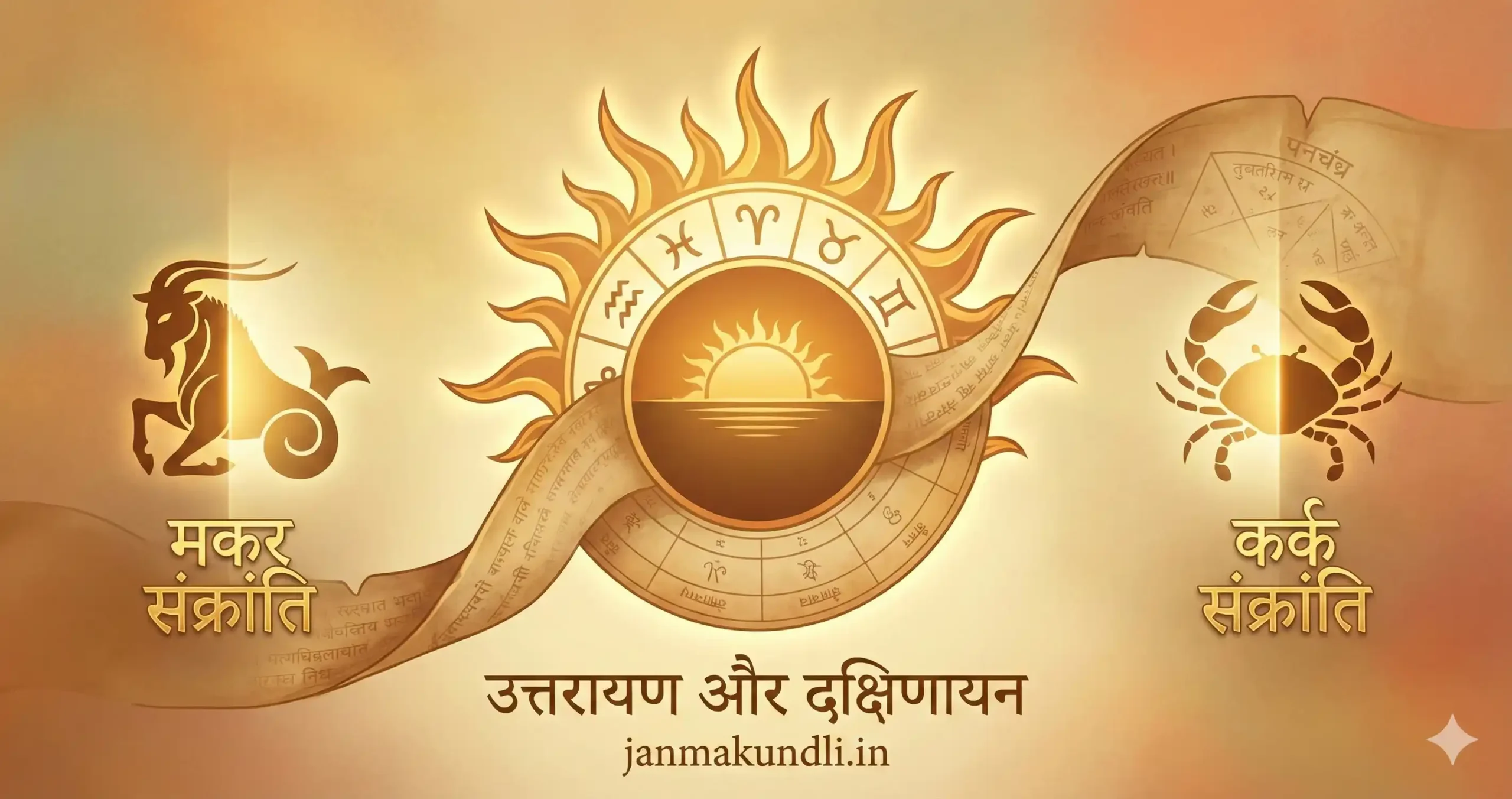 “उत्तरायण और दक्षिणायन — मकर संक्रांति से कर्क संक्रांति तक अवधि और महत्व | janmakundli.in”