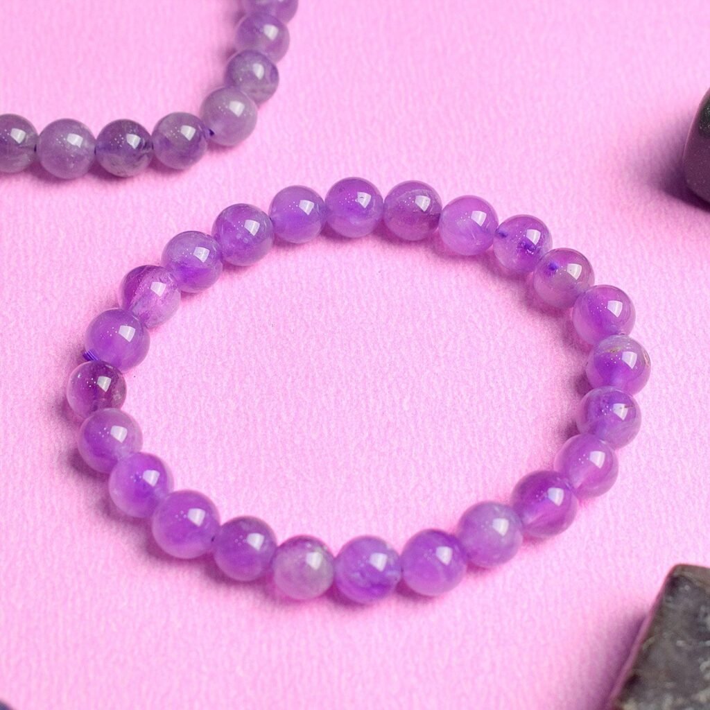 Amethyst beads bracelet for stress relief benefits