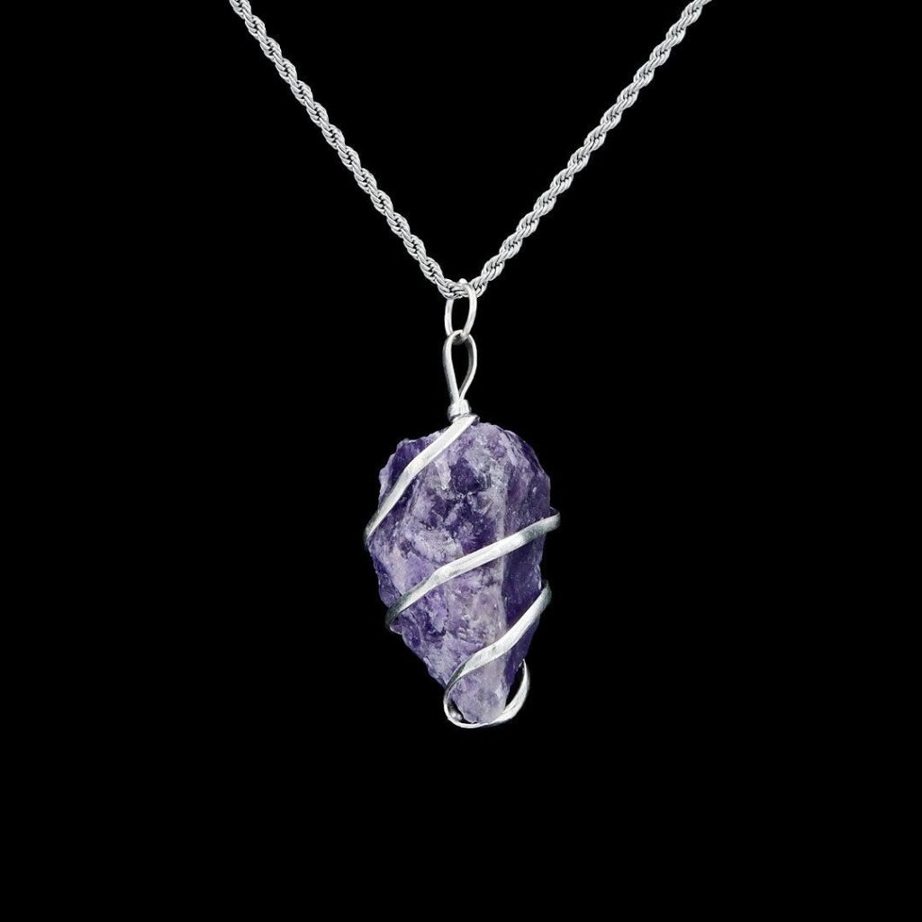 Amethyst pendant for stress relief and emotional balance