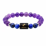 Aquarius Bracelet (कुंभ राशि) - Amethyst & Lapis Lazuli
