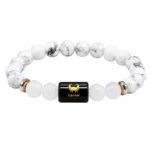 Cancer Bracelet (कर्क राशि) - Howlite & Milky Quartz
