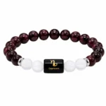 Capricorn Bracelet (मकर राशि) - Garnet & Milky Quartz